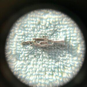 Sterling Silver Trumpet Charm Music Instrument Jewelry Vtg